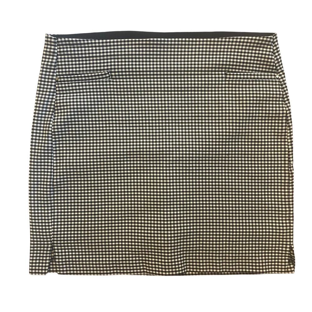 Chicos Gingham Checkered Mini Skirt Womens Size 1.5 10 Cottagecore Retro Preppy